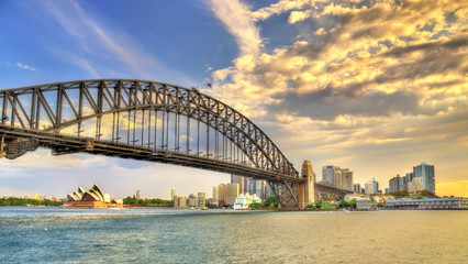 Sydney Harbour Bridge vanaf Milsons-punt, Australië.