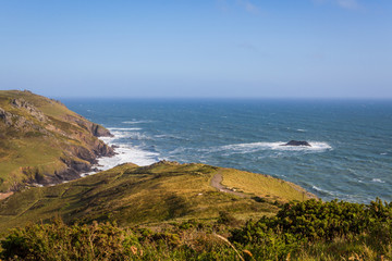 The South West Coast Path near Hope Cove, Bolberry and Cop Soar, Devon, England, UK