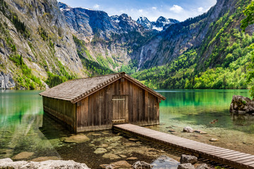 Fototapeta na wymiar Stunning view for Obersee lake in Alps, Germany, Europe