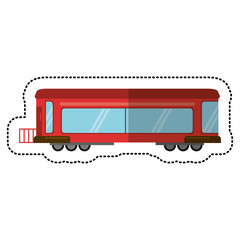 red train rail passenger transport shadow vector illustration eps 10