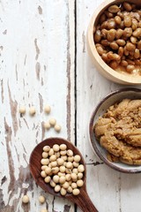 Miso paste with natto japanese food
