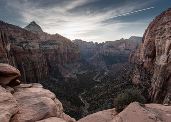 Looking Down the Canyon in Zion