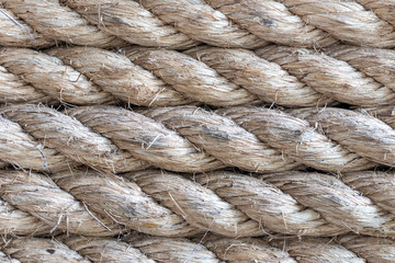 Macro photo of rope texture and background, natural rope on Bali island