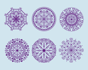 Henna tattoo mehndi flower template doodle ornamental lace decorative element and indian design pattern paisley arabesque mhendi embellishment vector.