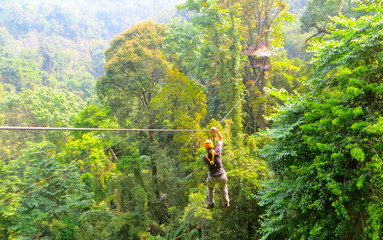 Zip lining