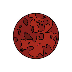 mars planet red space vector illustration eps 10
