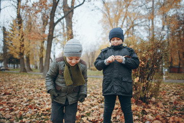 brothers in a park