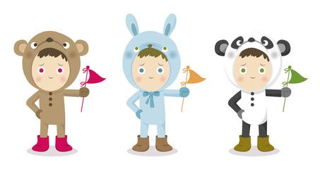 Cute Children in animal suit