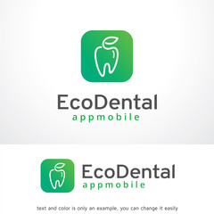 Eco Dental Logo Template Design Vector, Emblem, Design Concept, Creative Symbol, Icon