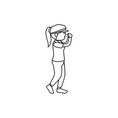 woman athlete running avatar character vector illustration design