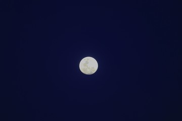 Full moon beautiful over dark sky  in night