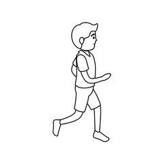 man athlete running avatar character vector illustration design