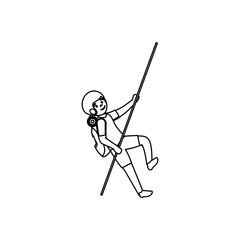 Obraz premium man athlete practicing climbing avatar character vector illustration design