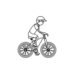 Naklejka premium man athlete in bicycle avatar character vector illustration design