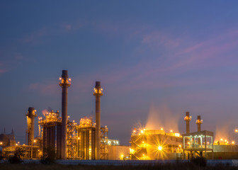 Naklejka premium Twilight photo of power plant