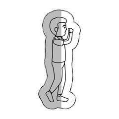 man athlete running avatar character vector illustration design