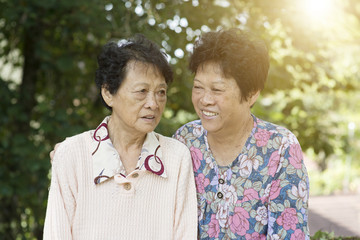 Two Asian elderly women