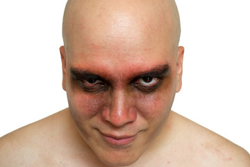 Obraz premium Creepy Man with makeup on his eyes