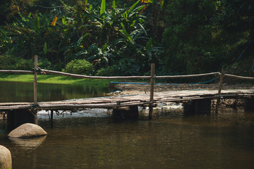 bamboo bridge over the river