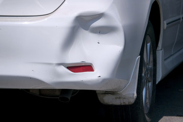 Fototapeta premium road accident car crash on an city road