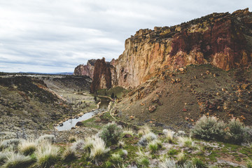Cloudy Day at Smith Rock State Park in Oregon, USA