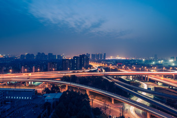 urban traffic with cityscape in city of China.