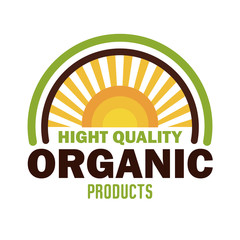 Fototapeta premium organic product guaranteed seal vector illustration design