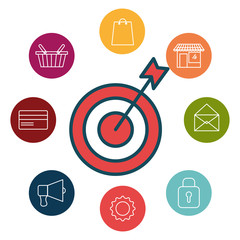 social marketing flat icons vector illustration design