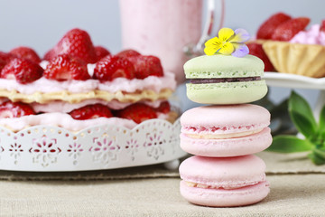 Stack of french macaroons