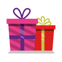 giftbox presents set icons vector illustration design