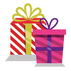 giftbox presents set icons vector illustration design