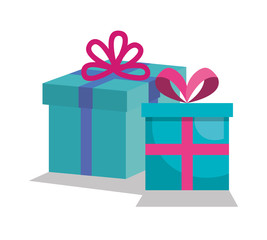 giftbox presents set icons vector illustration design