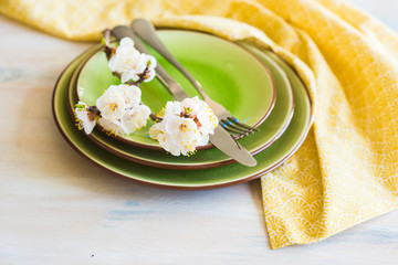 Spring concept with peach blooming