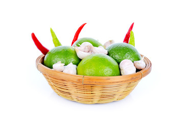 tomyum vegetable on white background