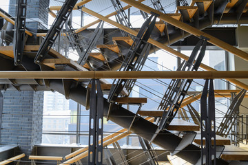 empty office stairs