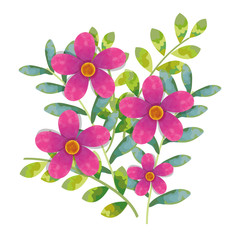 floral water color decoration vector illustration design