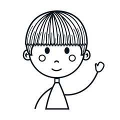 cute little boy drawing icon vector illustration design