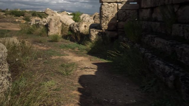 timelapse of the greek ruins of selinunte in sicily, italy