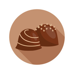 Chocolate candies color flat icon for web and mobile design