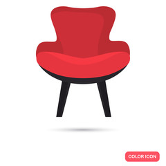 Modern chair color flat icon for web and mobile design