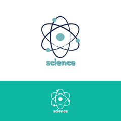 Atom symbol. Template logo for science.