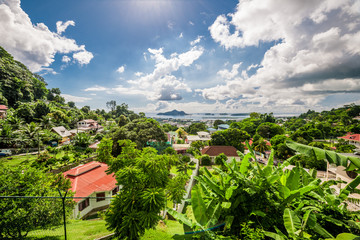 Fototapeta na wymiar Overlook of Seychelles capital Victoria