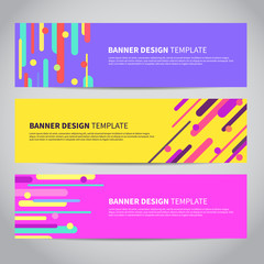 Banner covers with bright flat geometric pattern