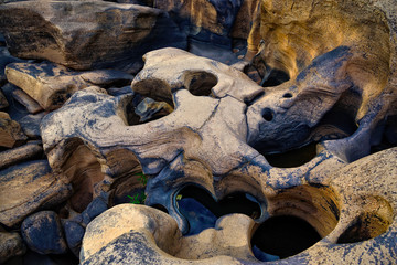 Closeup rock in  rive : Thailand