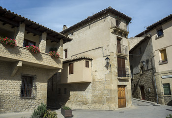 Traditional architecture in Uncastillo. It is a historic town and municipality in the province of Zaragoza, Aragon, eastern Spain. In 1966 it was declared a Historic-Artistic site