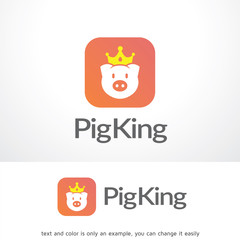 Pig King Logo Template Design Vector, Emblem, Design Concept, Creative Symbol, Icon