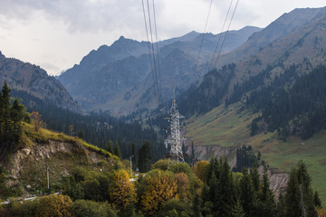 Tuyk su gorge near Shymbulak ski resort. Tien Shan mountains at summer time, Almaty, Kazakhstan