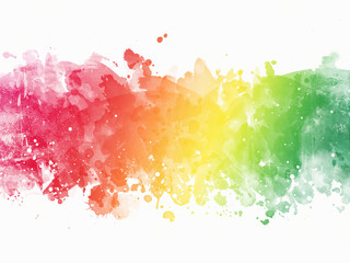 Watercolor rainbow border