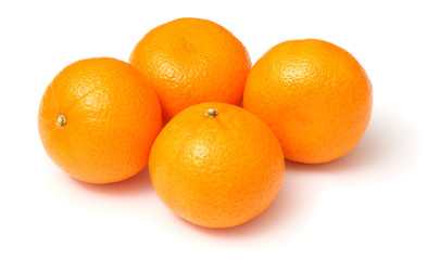 mandarin with slices isolated on white background