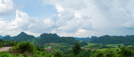 Panorama of Mountain View in Thailand.